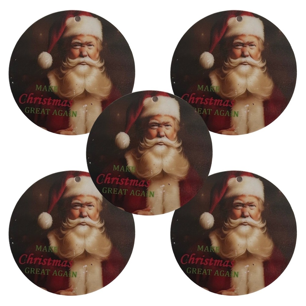 5 Pack Donald Trump Santa with Make Political Great Again Christmas Ornament